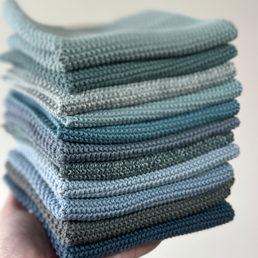 Aspegren Spültuch, gestrickt, einfarbig, türkis: 26x26 cm