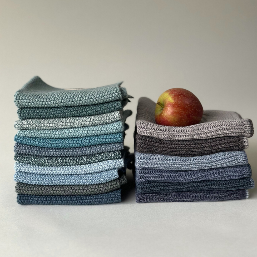 Aspegren Spültuch, gestrickt, einfarbig, türkis: 26x26 cm