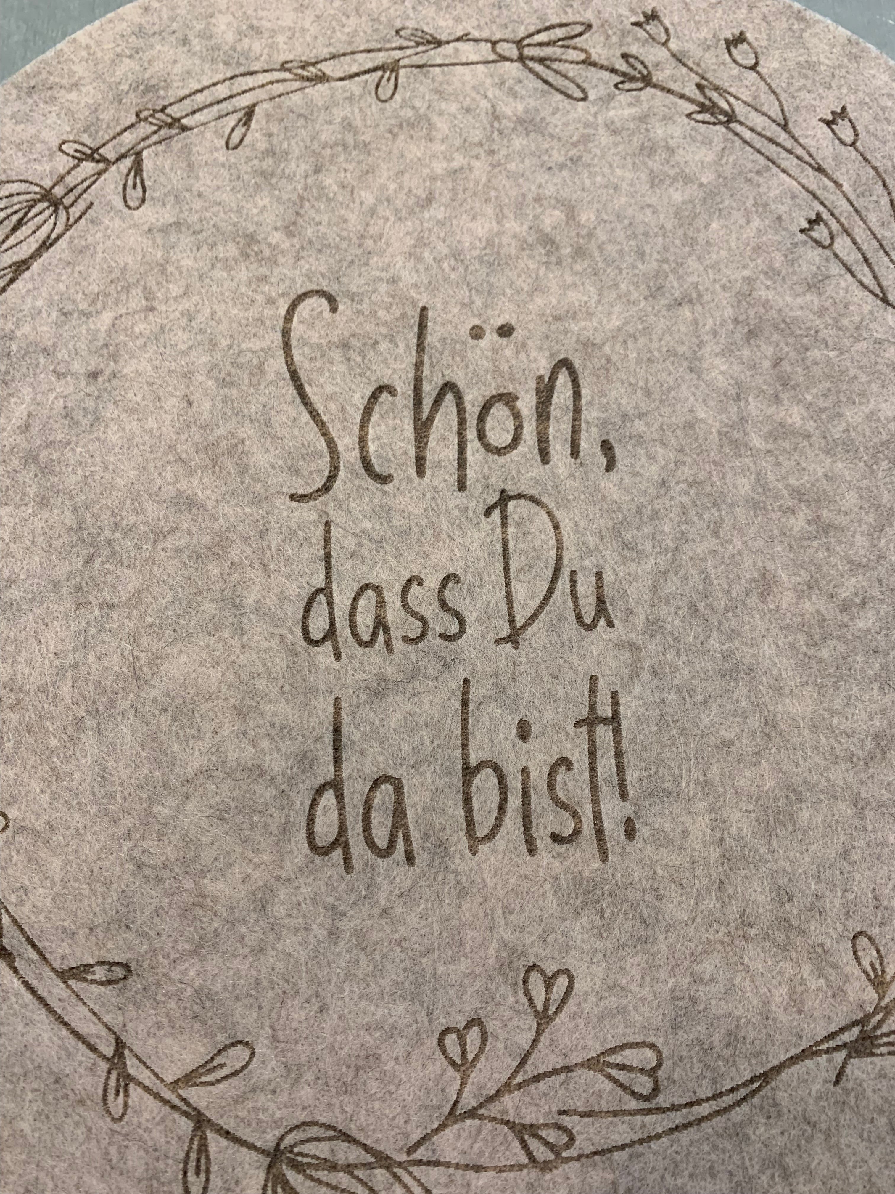 Tischset rund "Schön, dass Du da bist"