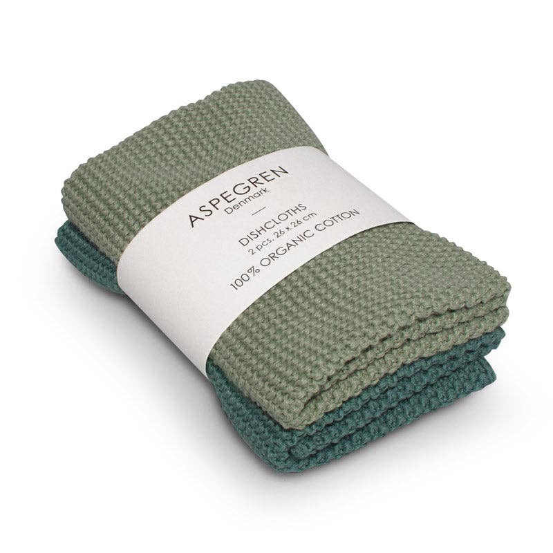 Aspegren Spültuch - Gestrickt - Einfarbig - Mintgrün: 26x26 cm