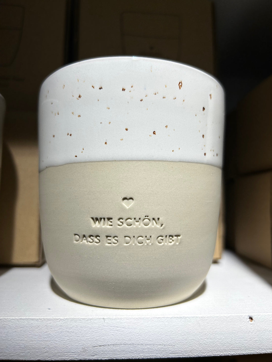 Eulenschnitt Tasse &quot;Wie schön, dass es sich gibt&quot;